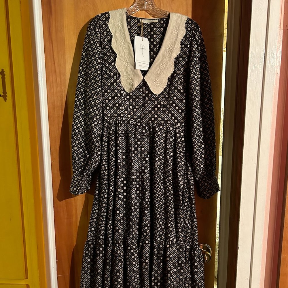 Christy Dawn The Elizabeth Balloon Sleeve Midi Dress Size S